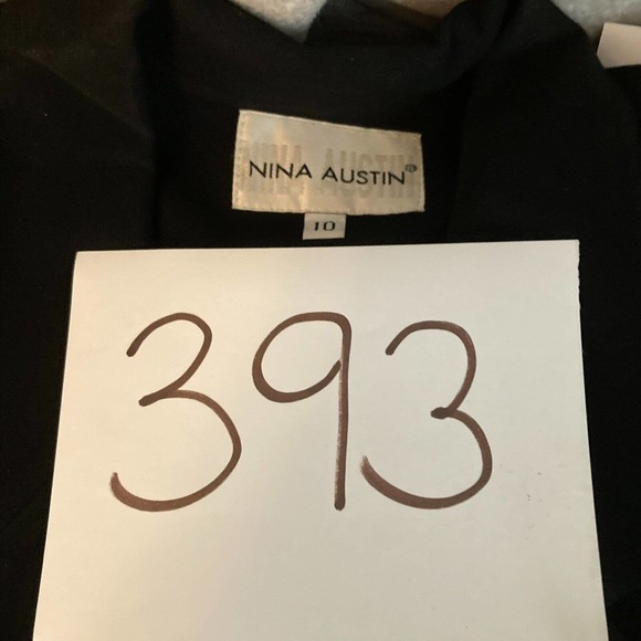 Nina Austin Jacket Blazer‎ Womens Sz 10 Black Rhinestone Buckle Waist Button - Picture 10 of 10